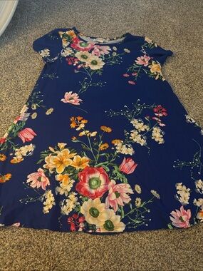 Woman’s ' Floral A-Line Dress in Navy